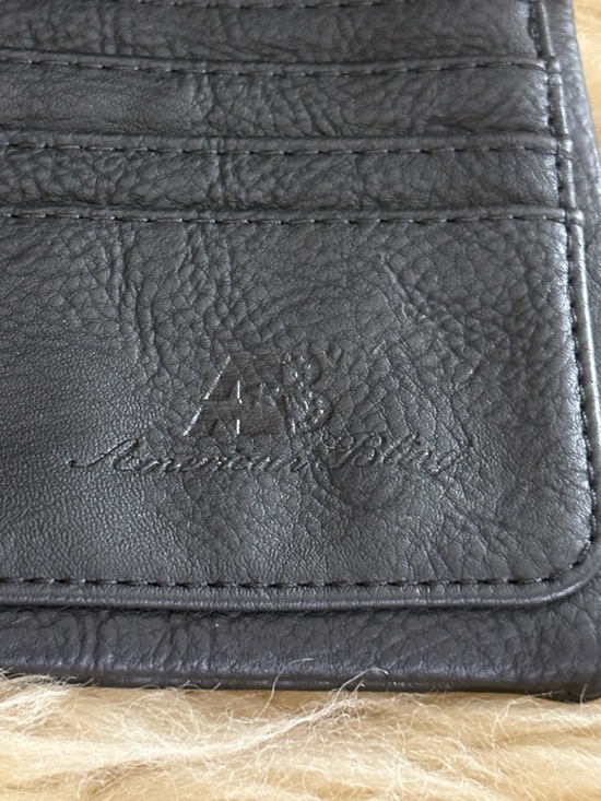 Embroidered Black Leather Foldover Wallet Clutch with Multicolor Accents - Picture 5 of 7